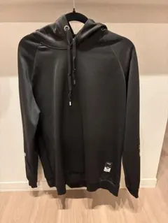 ブラック フード付き スウェットパーカー L 黒/黄