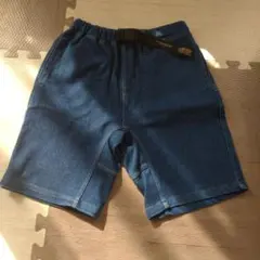 デニムハーフパンツ 調整可能ベルト付き