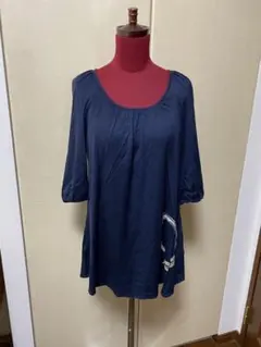 バーバリーブルーレーベル五分袖チュニック風トップス