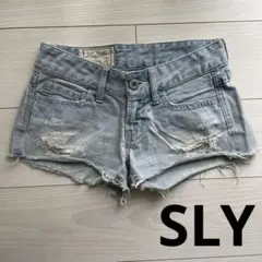 希少　SLY デニム　ショートパンツ　ギャル　ダメージ