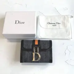 クリスチャンディオール　Dior　折りたたみ財布　トロッター柄　シルバー金具のサムネイル