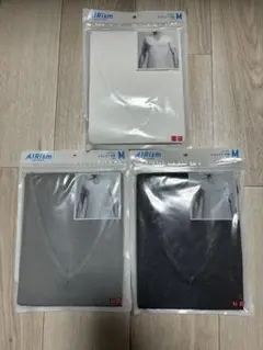 エアリズム 3色セット Vネック T 半袖 Mサイズ ユニクロ