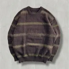 ヴィンテージ　ニットセーター　ウール　アメカジ　レトロ古着　原宿韓国ストリート￼