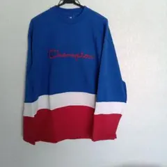 Champion 長袖カットソー 青/赤/白