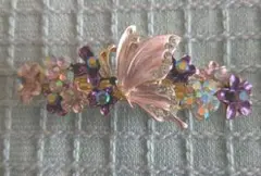 蝶と花のバレッタ