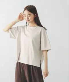 グローバルワーク 汗染み軽減ワイドT ベージュ Mサイズ 新品未使用品のサムネイル