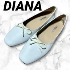 DIANAホワイトリボン付きフラットシューズ バレエシューズのサムネイル