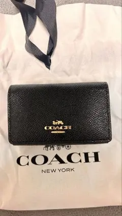 新品未使用!! COACH ブラック レザー キーケース