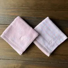 ラルフローレン　タオルハンカチ ピンク2枚セット
