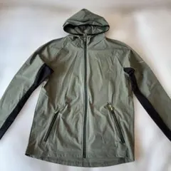 ワークマン オリーブグリーン カーキフード付きソフトシェル ジャケット M