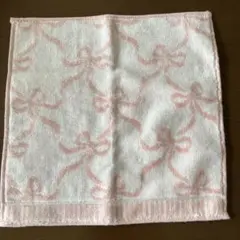 Francfranc タオルハンカチ リボン柄 ピンク