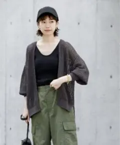 新品タグ アーバンリサーチ 透かし柄ガウンカーディガン 24SS 11,000円