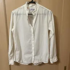 81.UNIQLO イネス　コットンフリルシャツ（長袖） M