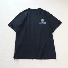 海外古着 スカルビックプリント Tシャツ 黒 ブラック ダメージ XL相当