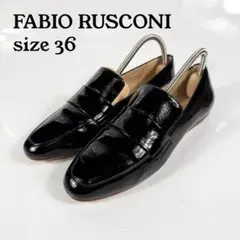 【美品】　ファビオルスコーニ　コインローファー（36）エナメル　penny 黒