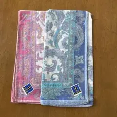 Yves Saint Laurent ペイズリー柄ハンカチ 2枚セット