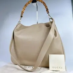 美品✨グッチ バンブー トートバッグ 2way ビジネス 肩掛け ベージュのサムネイル