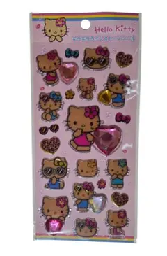ハローキティ キラキラ ラインストーンシール 日焼け ギャル　平成レトロ