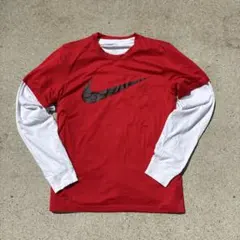 古着　NIKE Tシャツ　ビッグロゴ　スウッシュ　赤　　黒
