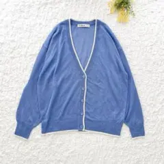 キューティーブロンド　バイカラーＶネックカーディガン　薄手　F ゆったり　羽織