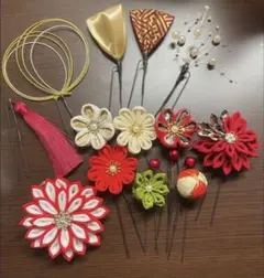 髪飾り 14点セット つまみ細工 成人式 卒業式