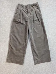 無印良品　コーデュロイ　タックワイドパンツ　ブラウン　アンクル丈　Ｓ