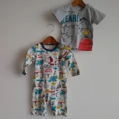 ピーナッツスヌーピー スーパービーグルロンパース070Tシャツ80