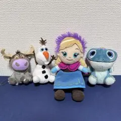 ディズニー アナと雪の女王 ぬいぐるみ キーホルダー 4点セット まとめ売り