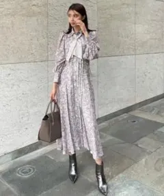 rienda アラベスクボウタイシャツワンピース