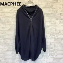 MACPHEE ドルマン ジップアップ　パーカー カーディガン ネイビー シアーのサムネイル