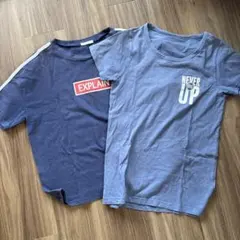 青と紺のプリントTシャツセット M 半袖