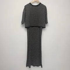 mysa closet ボーダーワンピース 半袖Tシャツ&キャミソールセット