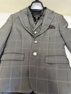 グレー チェック柄 スーツセット 130
