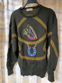 ANDRE LUCIANO 馬刺繍 長袖セーターのサムネイル