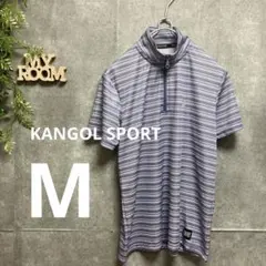 KANGOL SPORT レディース ボーダー ハーフジップ 半袖 Ｔシャツ Mのサムネイル