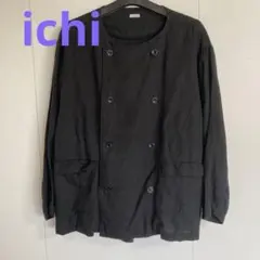 ichi ノーカラージャケット ダブル ブラックのサムネイル