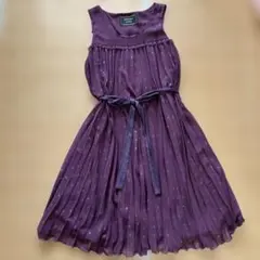 紫色 ノースリーブ プリーツワンピースのサムネイル