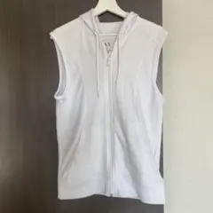 Armani Exchange フード付きベスト S ホワイト