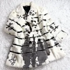 美品✨エルマンノシェルビーノ アルパカ ファー ツイードコート 大きい