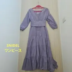 SNIDEL ラベンダー Vネック ティアードワンピース