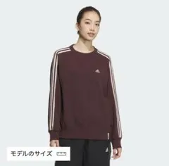 adidas エッセンシャルズプラス スリーストライプス クルーネックスウェット