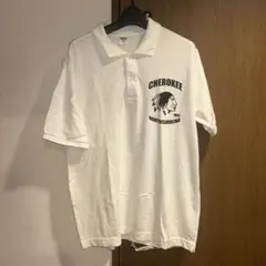 ヴィンテージポロシャツ インディアン CHEROKEE ノースカロライナ 白
