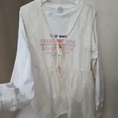 コーエン　ロゴ長袖Tシャツ×シースルーベスト　2点セット　お洒落　可愛い　L