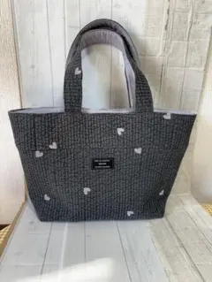 新品ハンドメイド　ヌビ刺繍キルト　台形トートバッグ