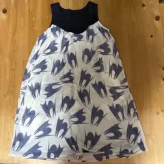 スカラー　ノースリーブリバーシブルワンピース 猫柄