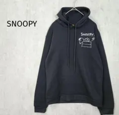 スヌーピー【М】スウェットパーカー　フーディー　ブラック　裏起毛　a5462