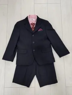 子供フォーマル　ブラック スーツ ピンク シャツ セット120cm男の子
