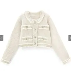 GRL フリンジショート丈ニットカーディガン[dr482]