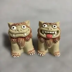 0433 【郷土玩具】天才光男（宮城光男） シーサー 一対（2体）セット