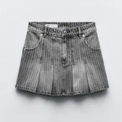 ZARA ストライププリーツスカート M y2k グランジ ストライプ